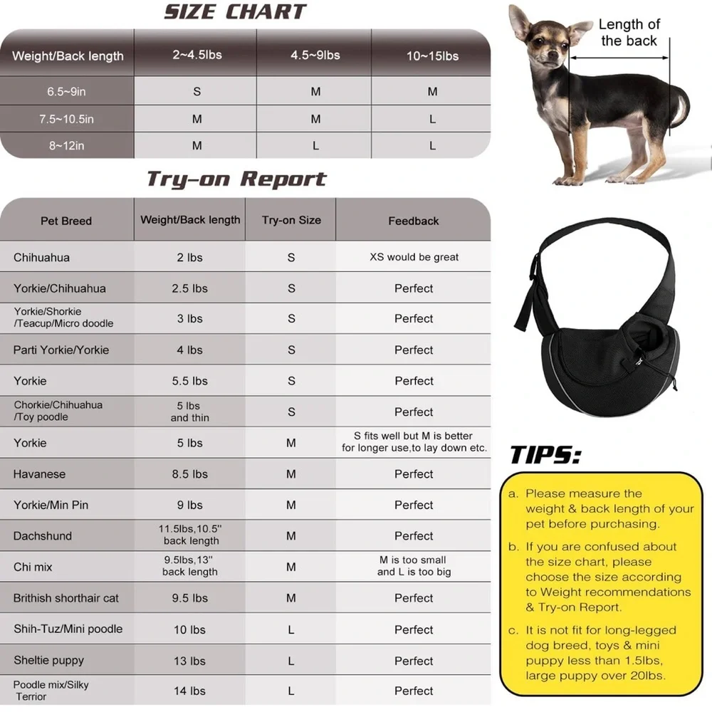 Gray Pet Sling Carrier Size M
